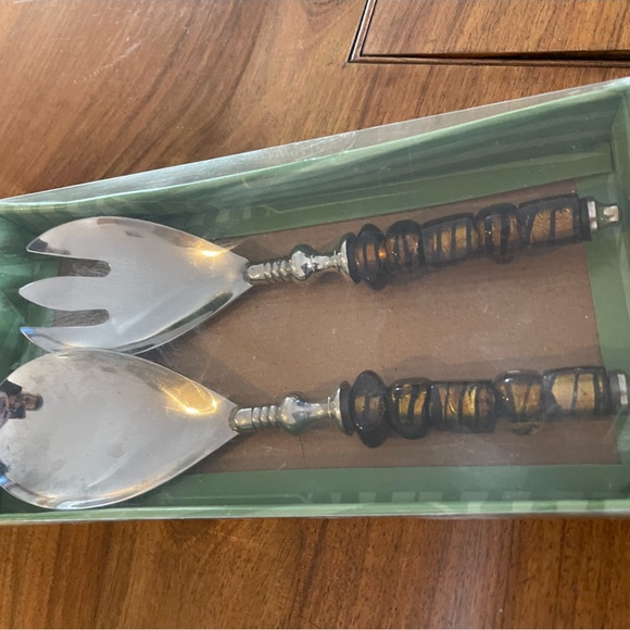 NIB Gorgeous glass beaded serving set. ๐ - Picture 2 of 5